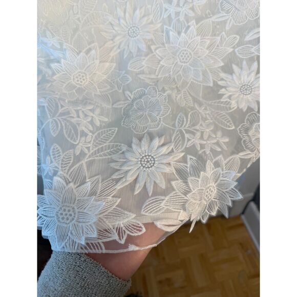 Zara Embroidered White Floral Dress Size Large NWT - Picture 9 of 9